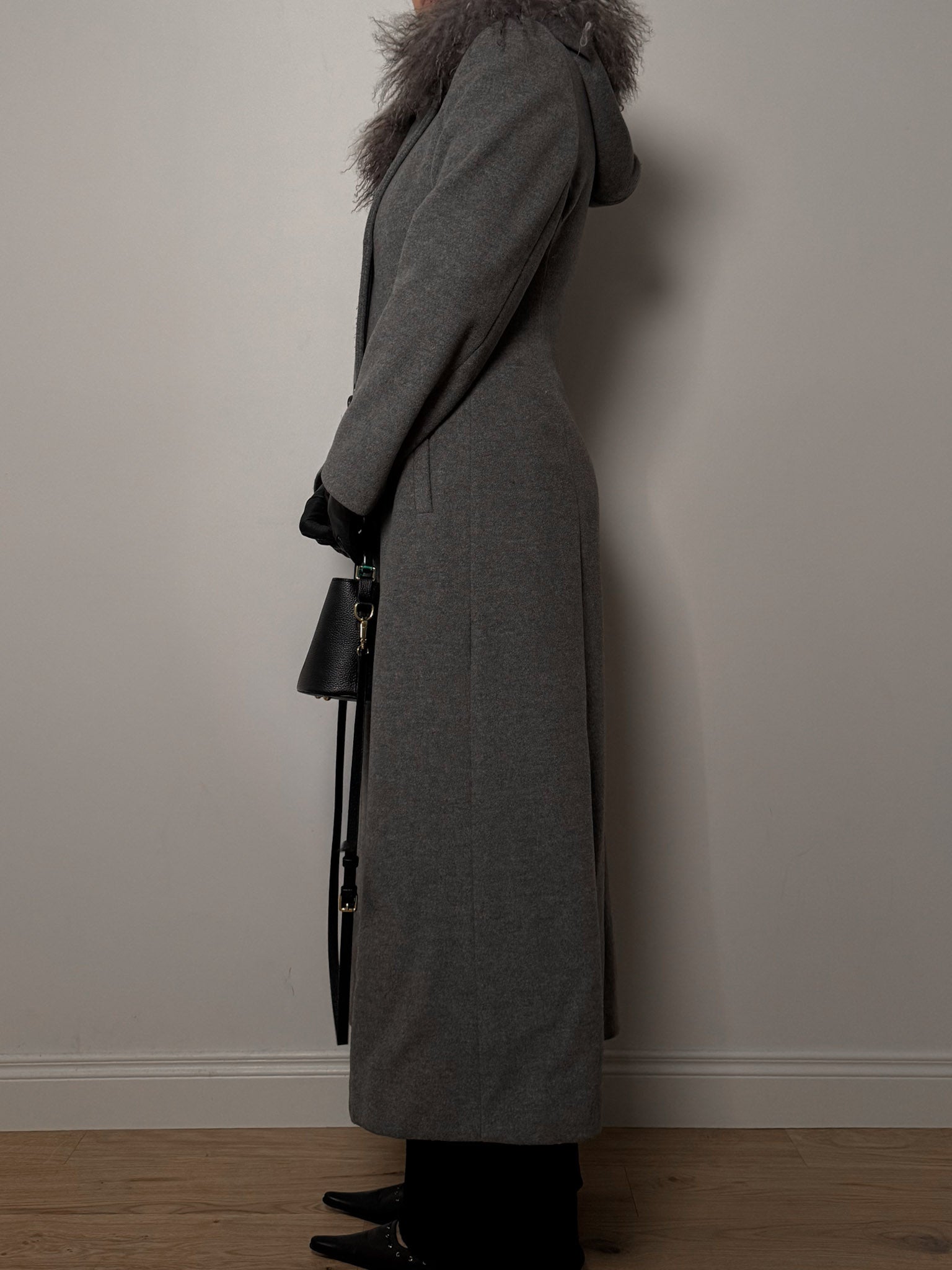 Wool, Angora and cashmere grey coat