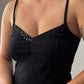Viscose and sequin black dress