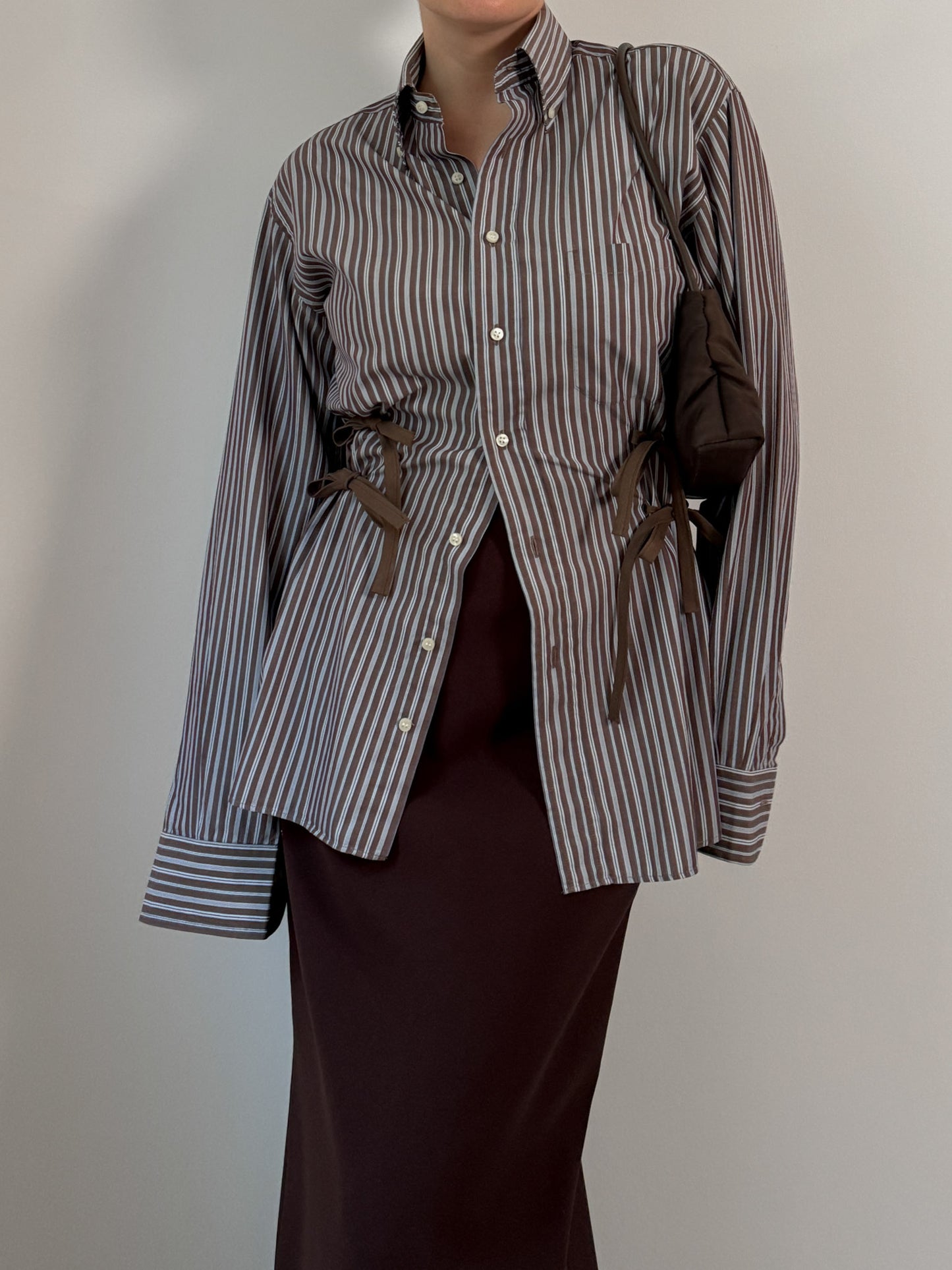 Isotta striped brown cotton