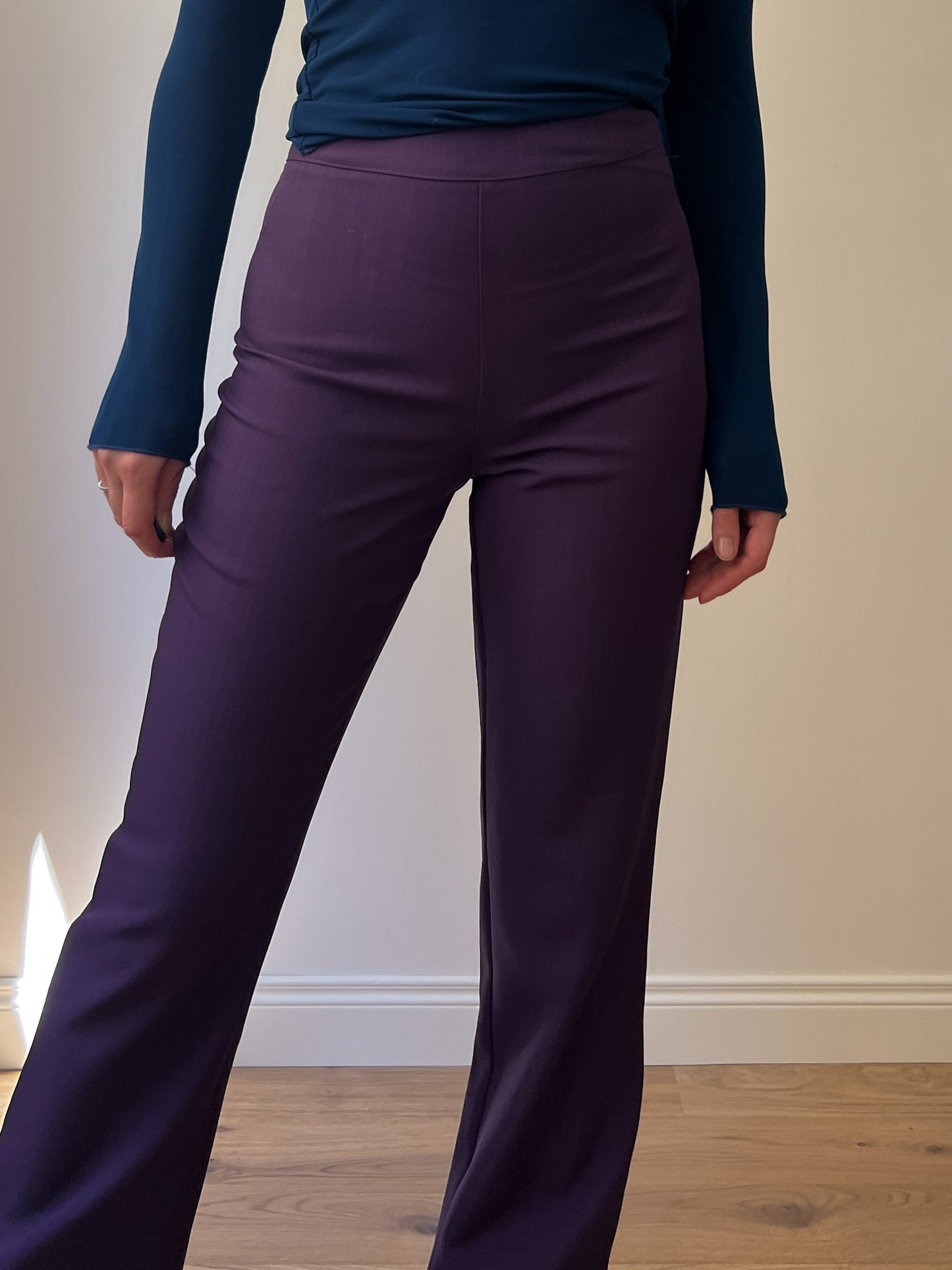 Flared purple pants