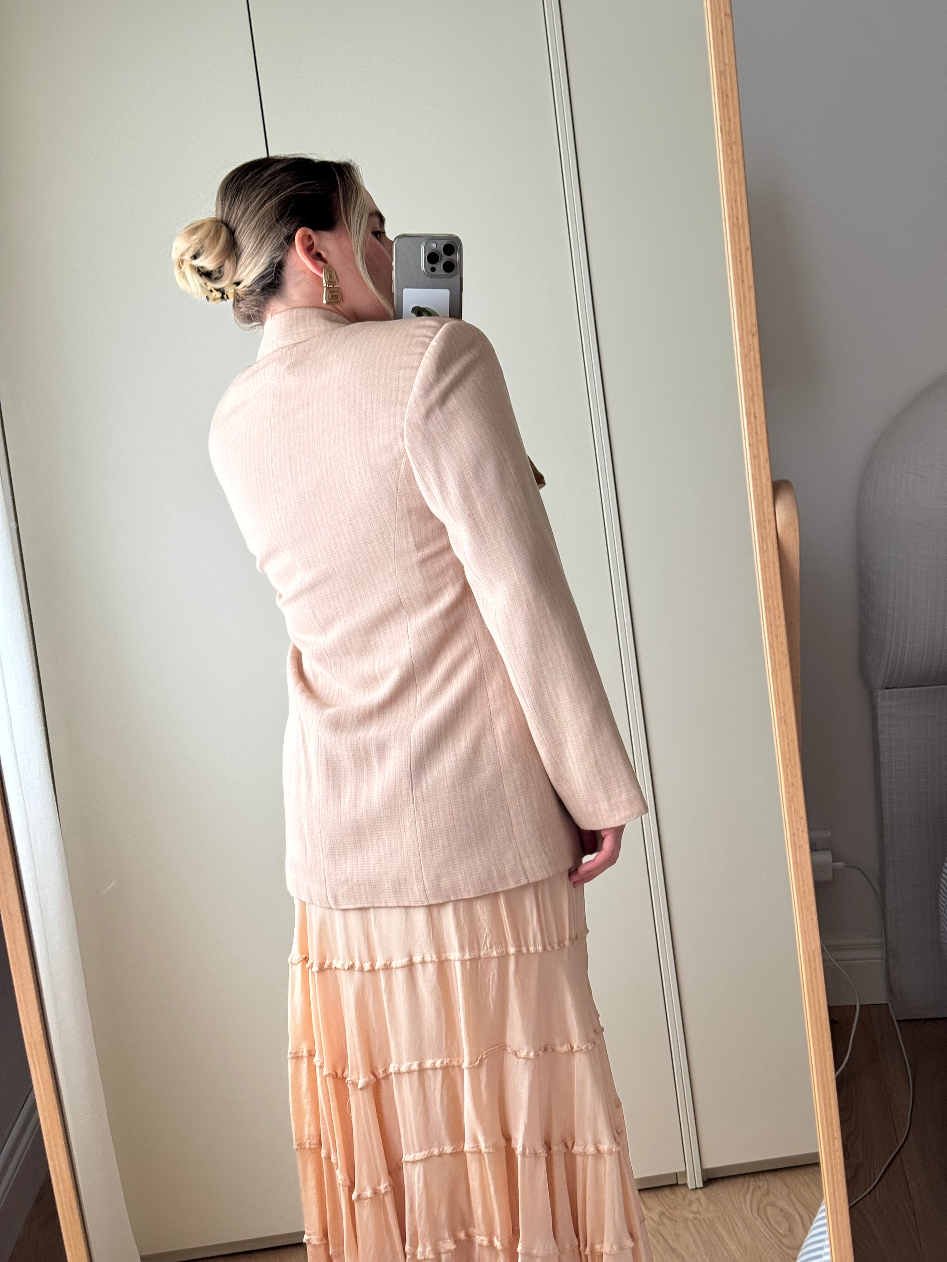 Viscose and wool pink blazer