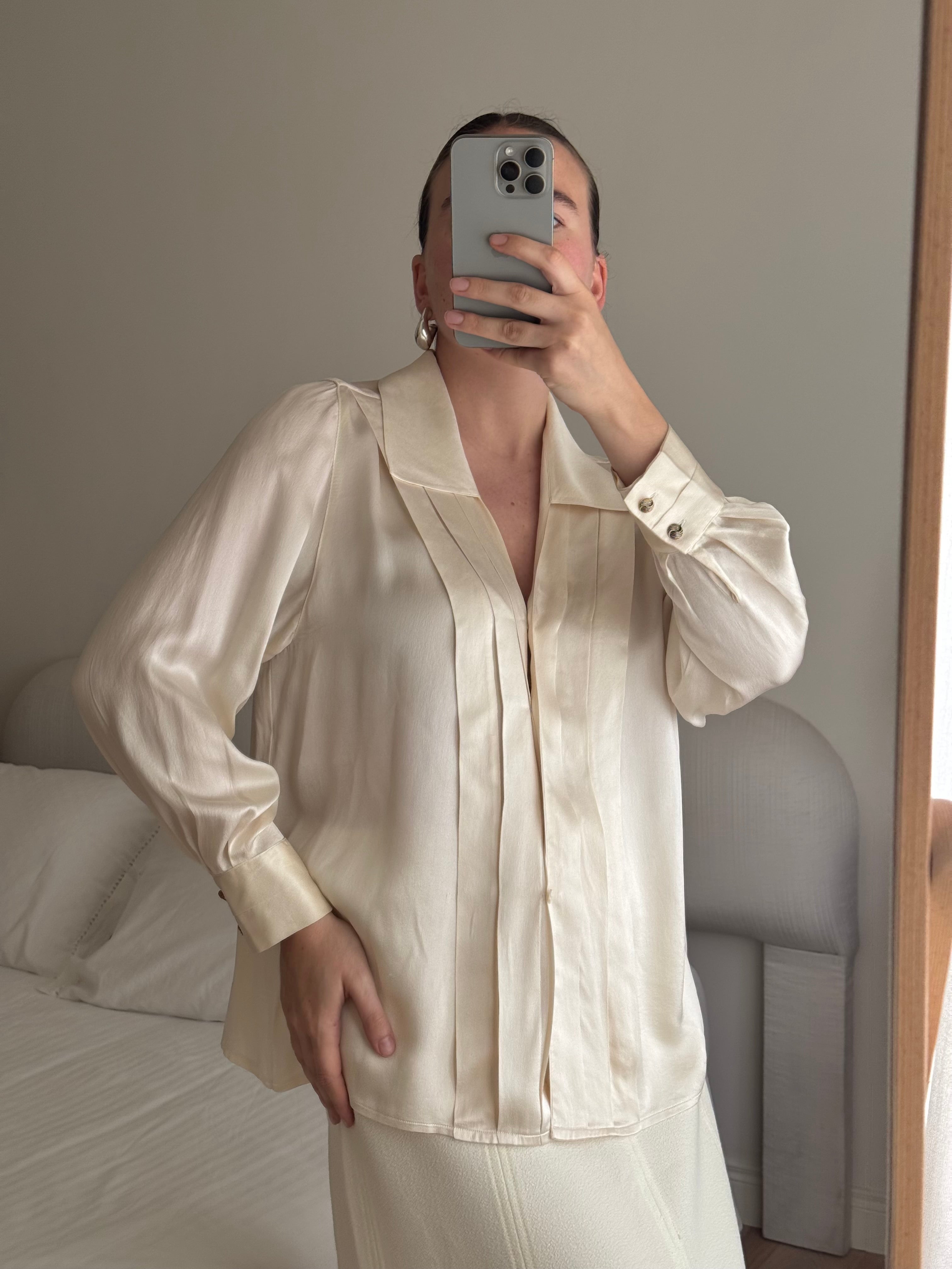 Pure silk ivory shirt