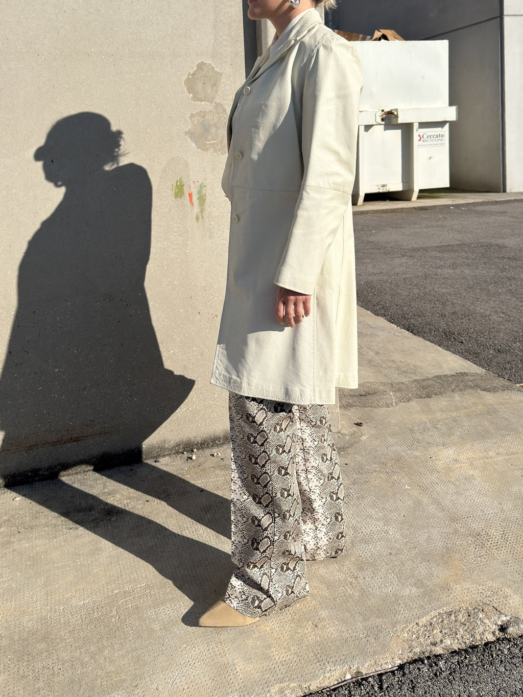 Genuin leather ivory jacket