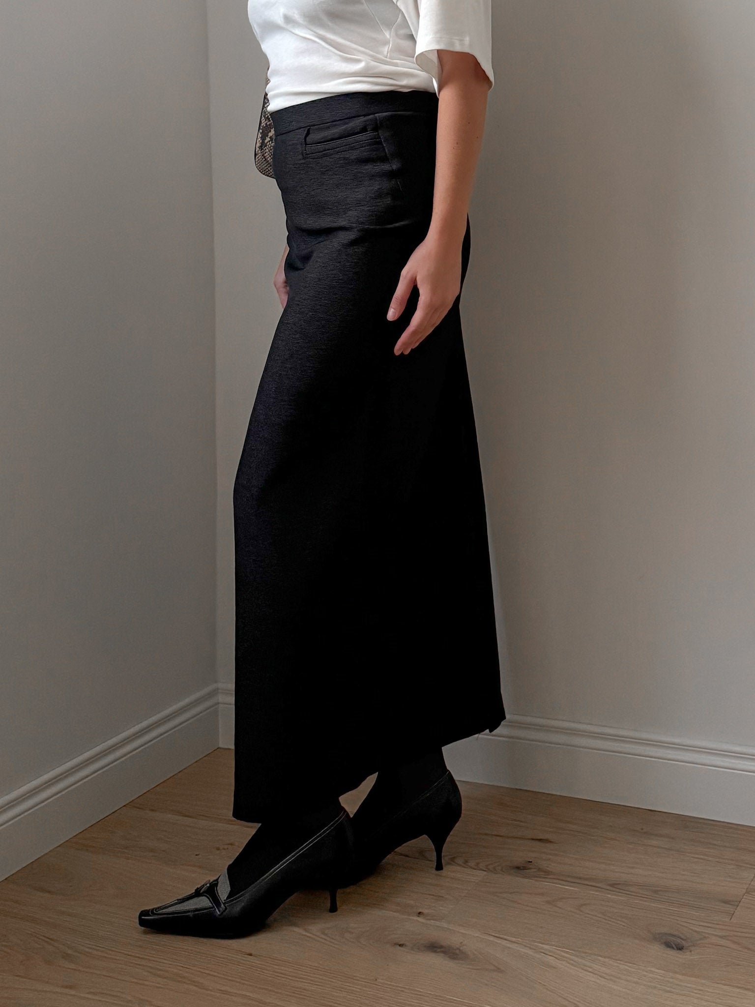 Anthracite longuette skirt