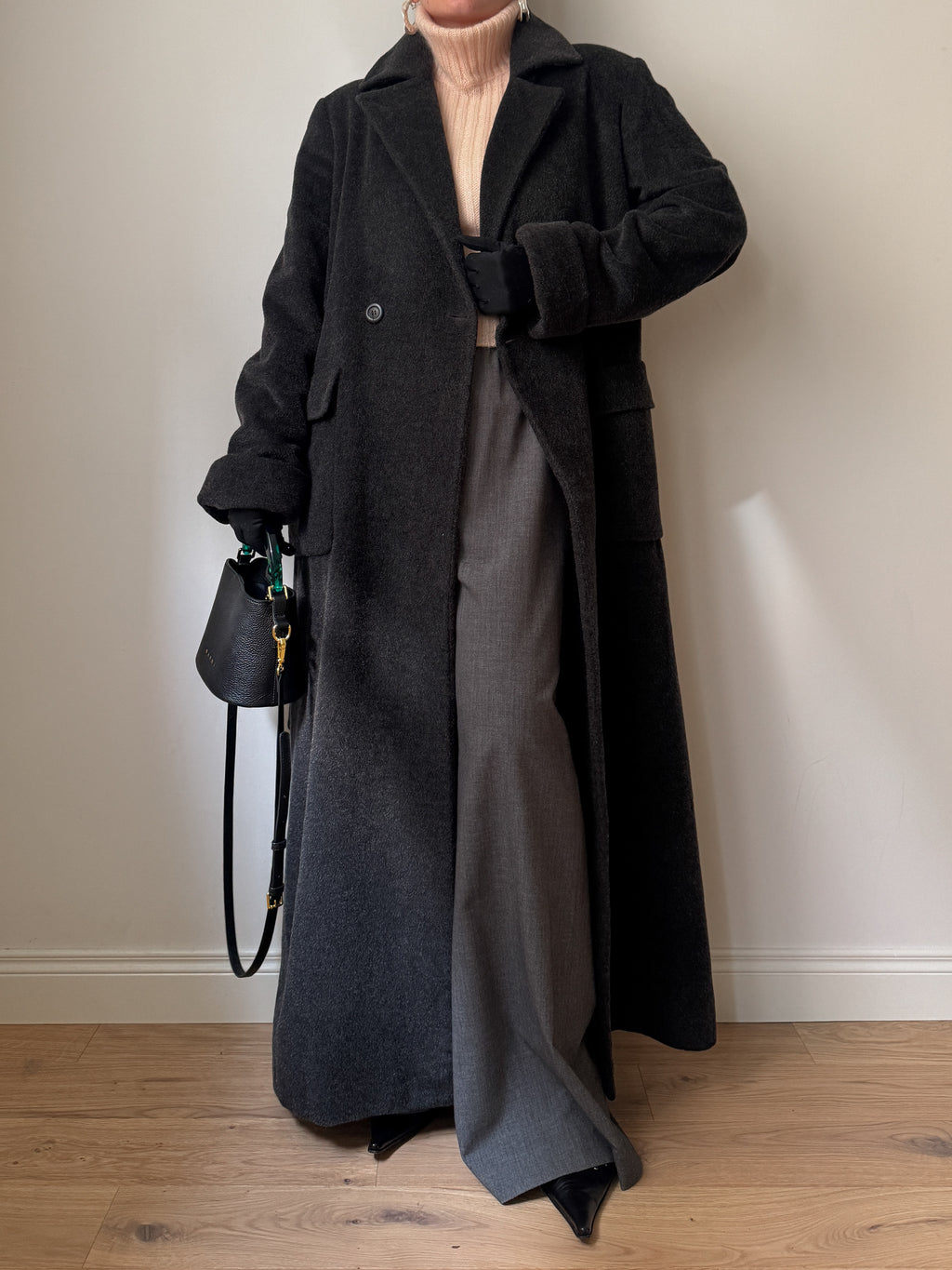 Marella wool and mohair anthracite coat