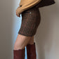 Wool pied de poule skirt