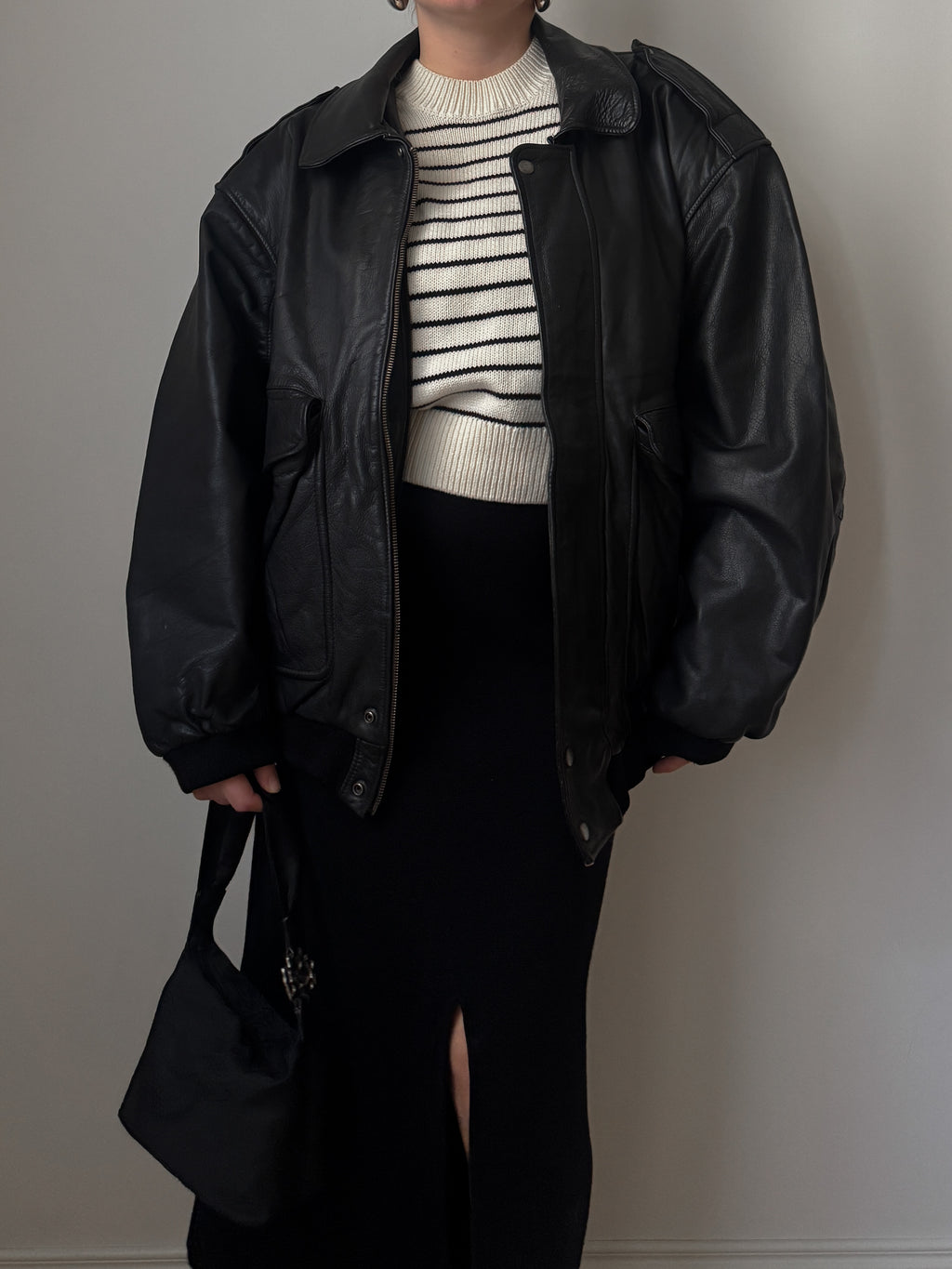 Real leather black jacket
