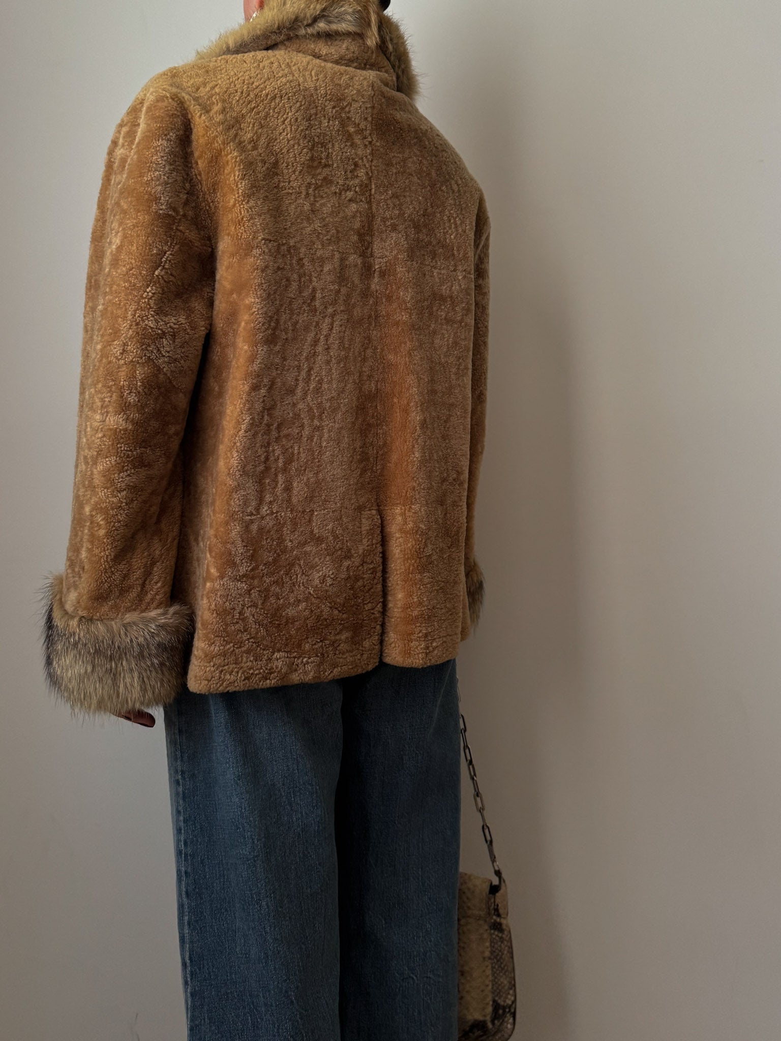 Real shearling and fur jacket