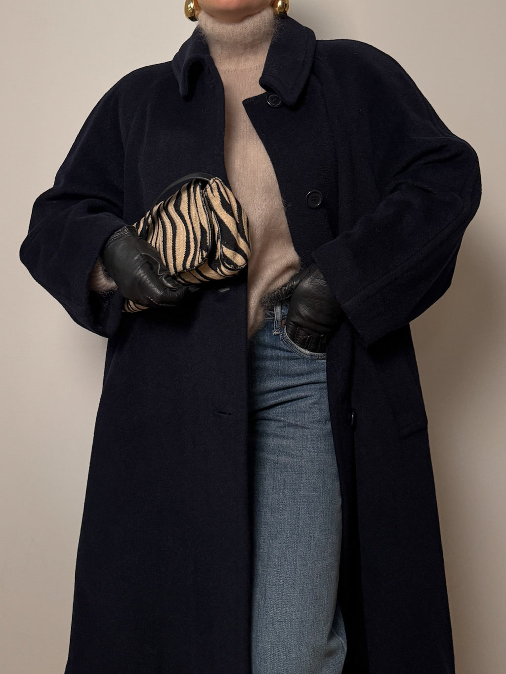 Wool, mohair and alpaca blue coat