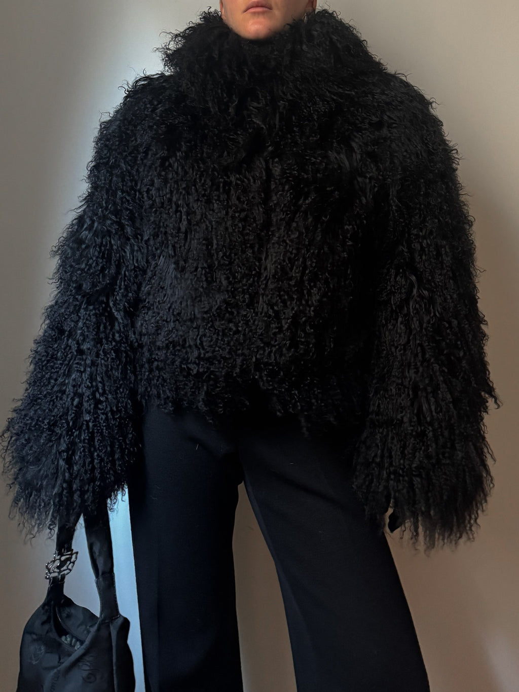 Real mongolian black fur