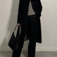 Wool and kid mohair black coat