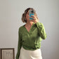Pure silk green blouse