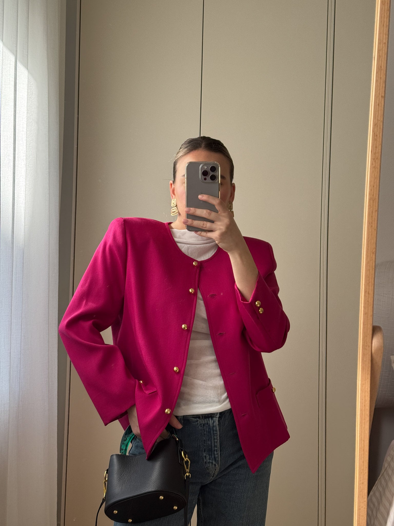 Pure wool cyclamen jacket