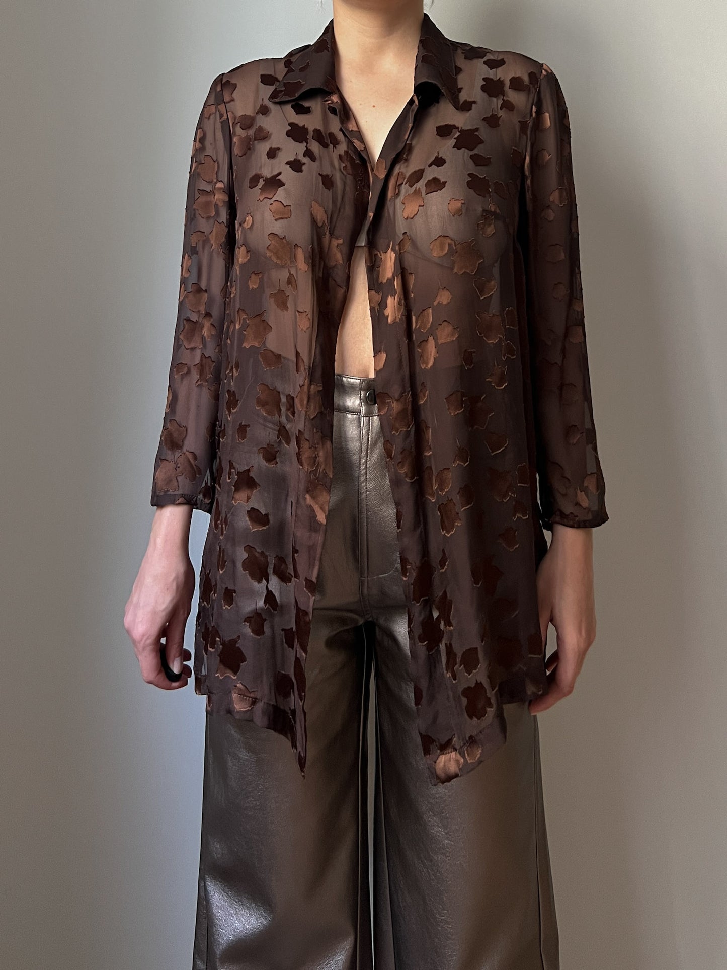 Pure silk brown blouse