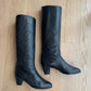 Real leather black boots