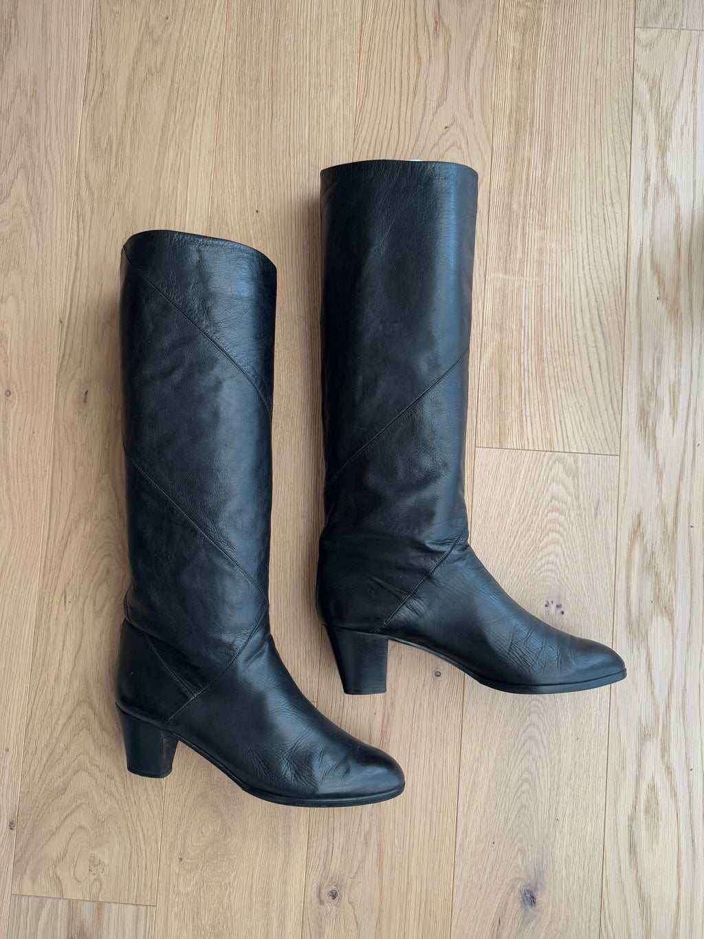 Real leather black boots
