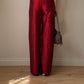 Pure silk red pants