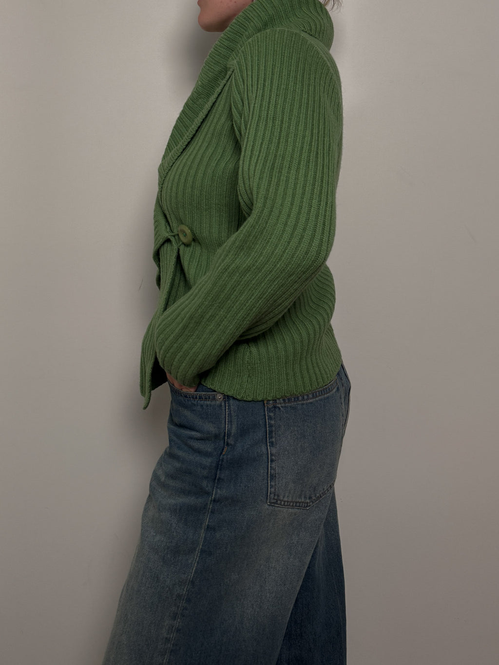 Pure wool green cardigan