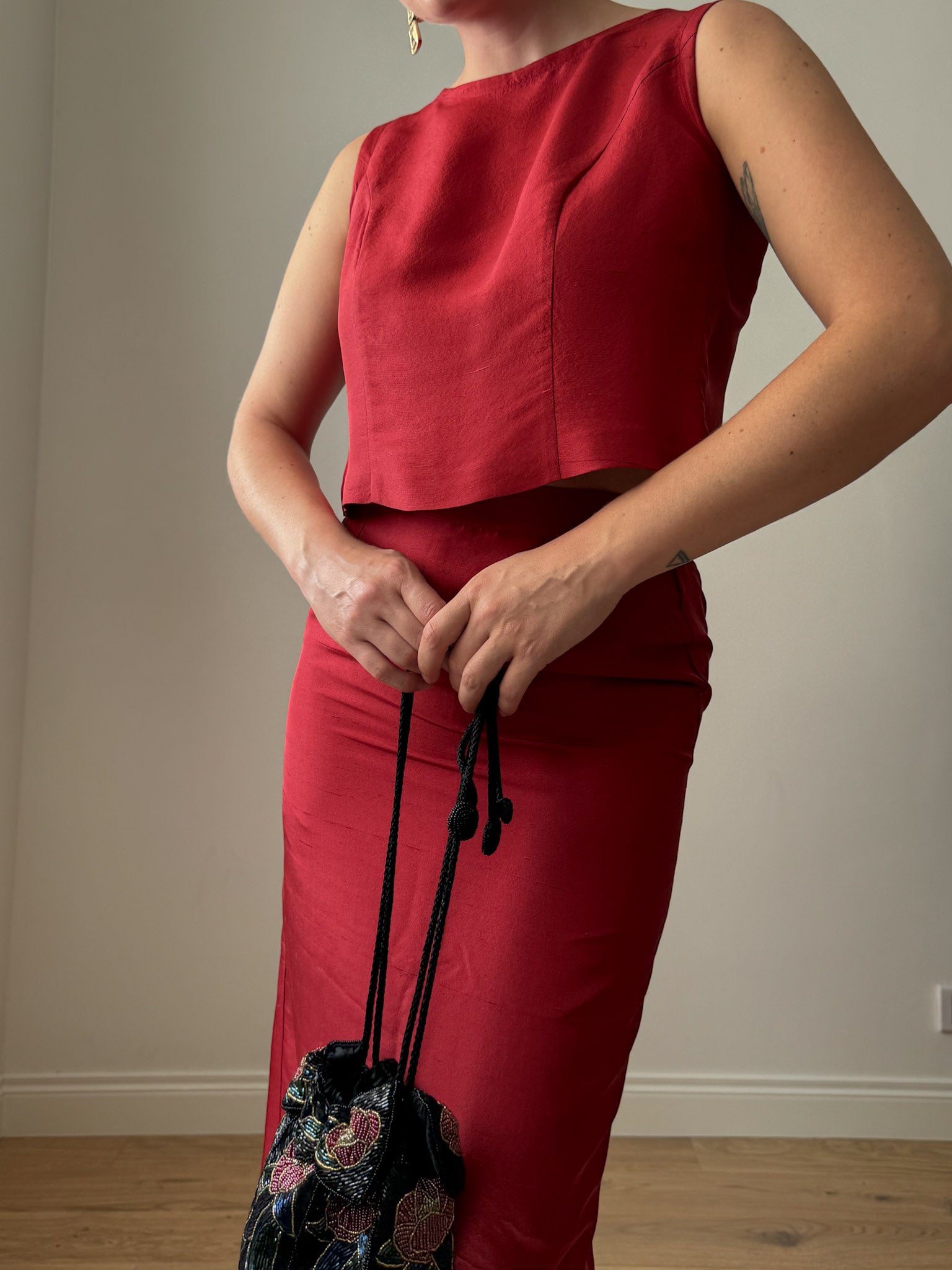 Pure silk red co-ord