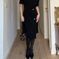 Pure wool black dress