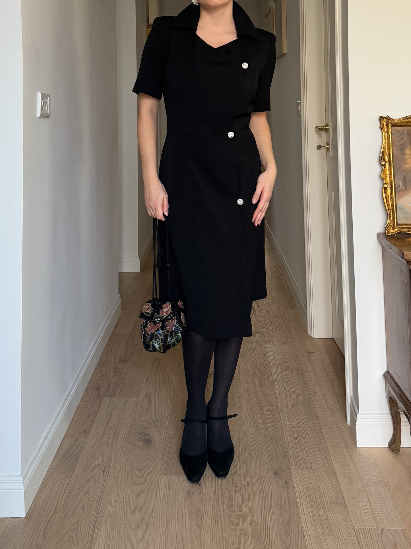 Pure wool black dress