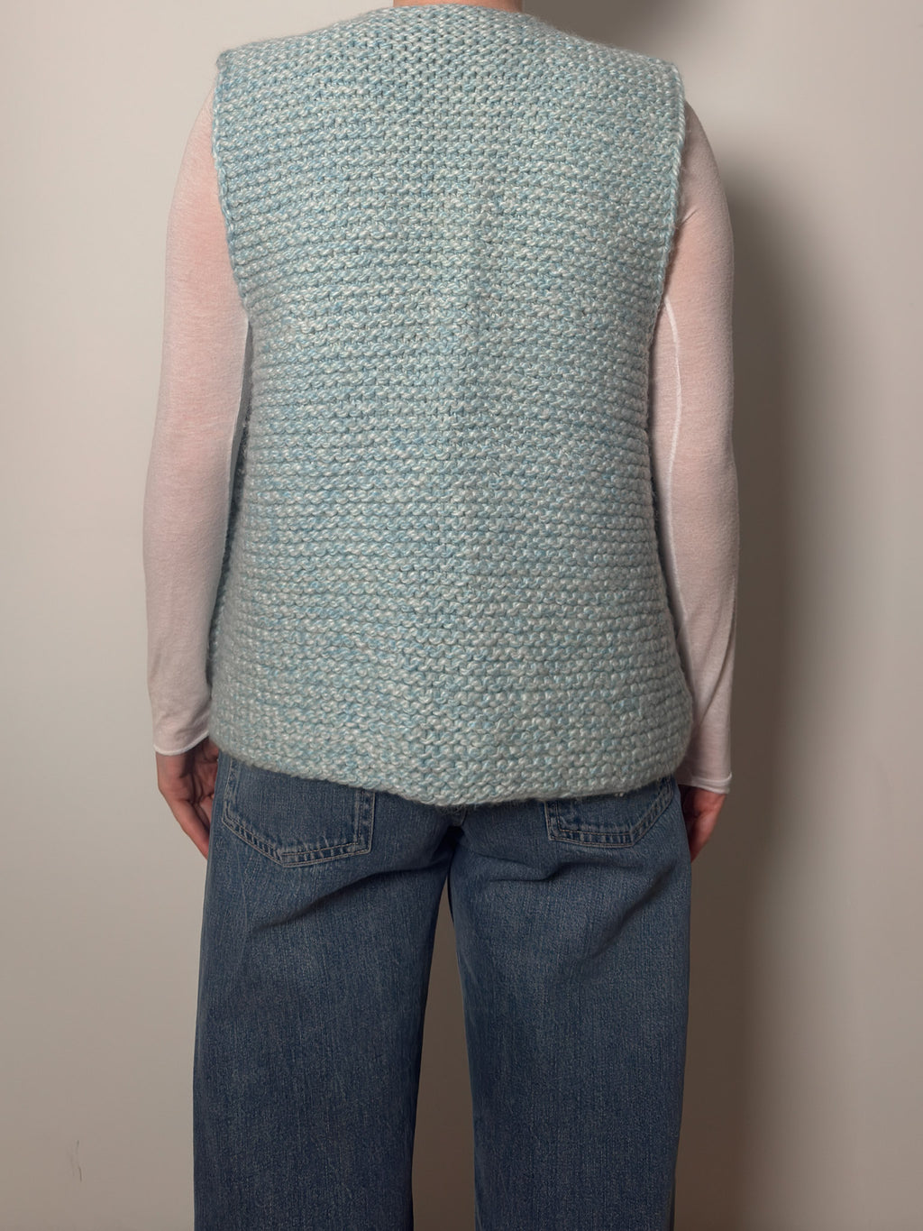 Pure wool handmade sky vest