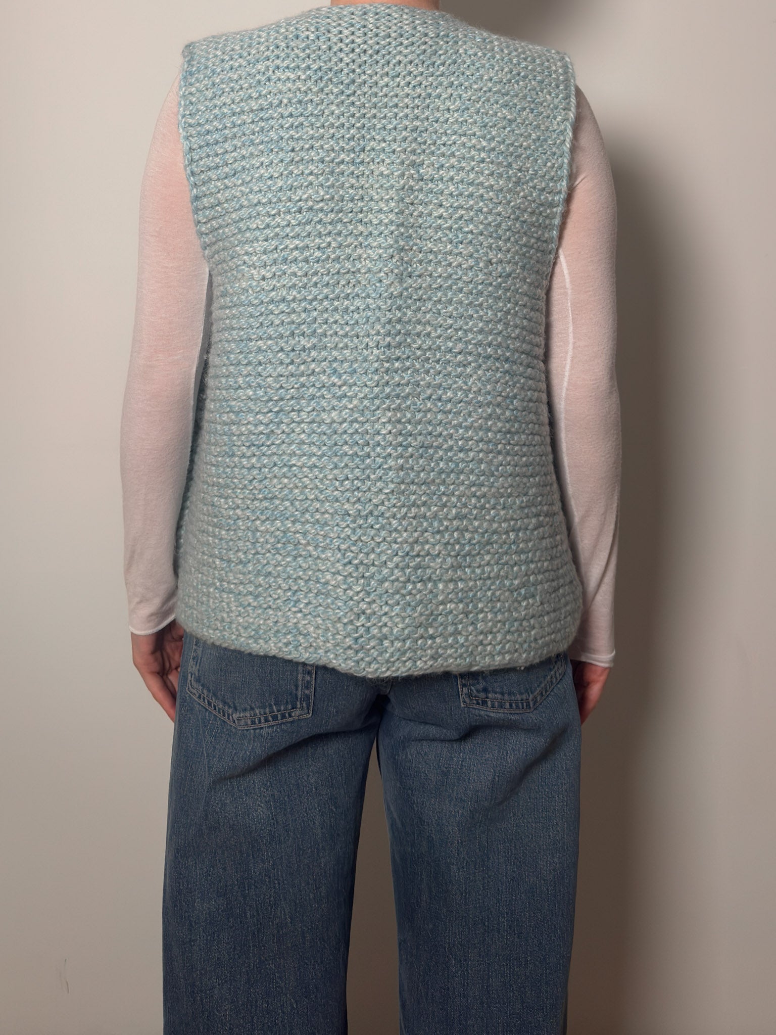 Pure wool handmade sky vest