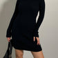 Pure wool black turtleneck dress