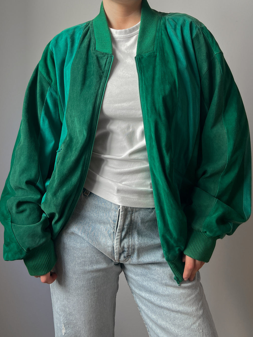 Al Duca D'Aosta real suede green bomber