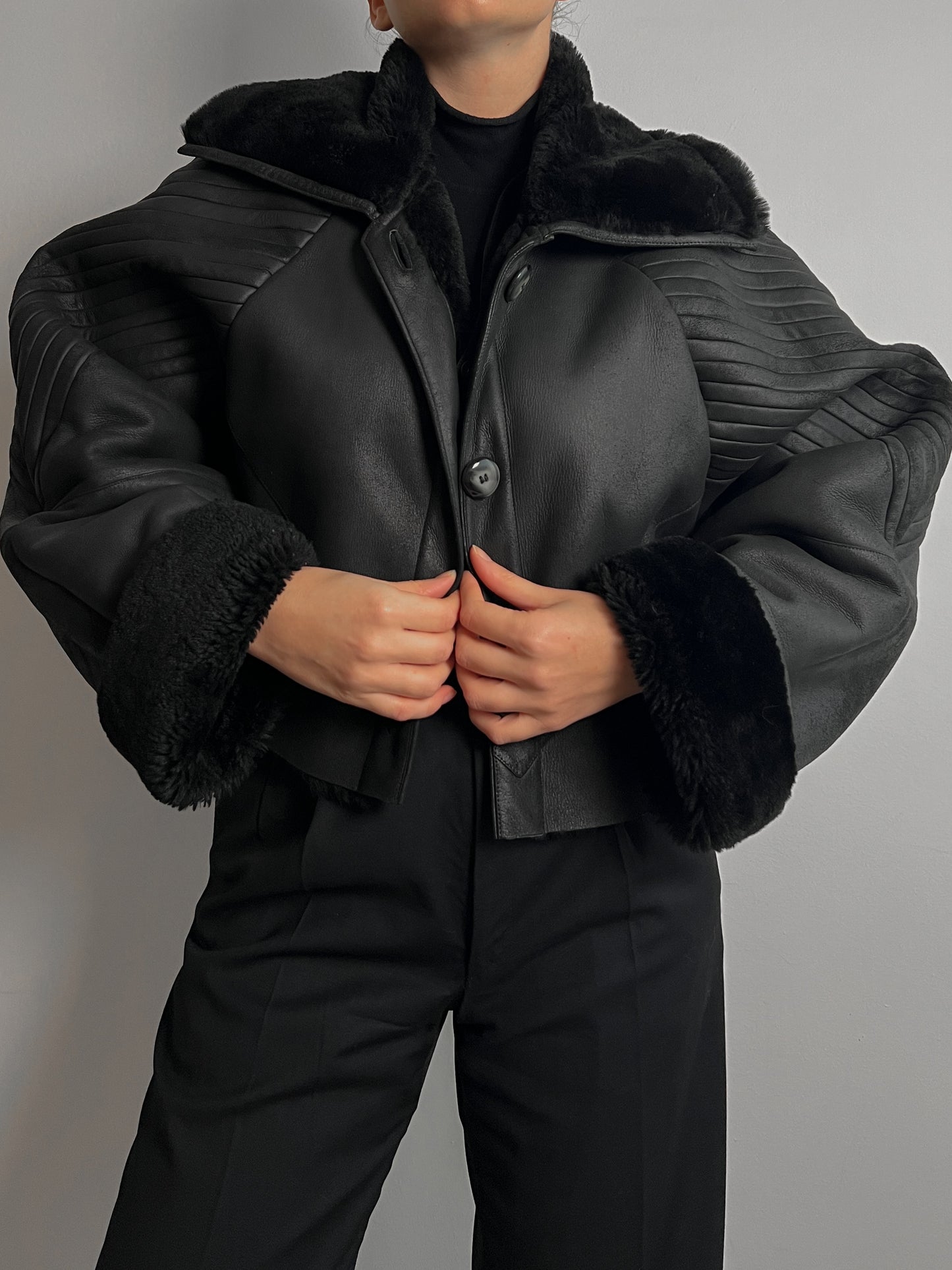 Renewed black original Shearling