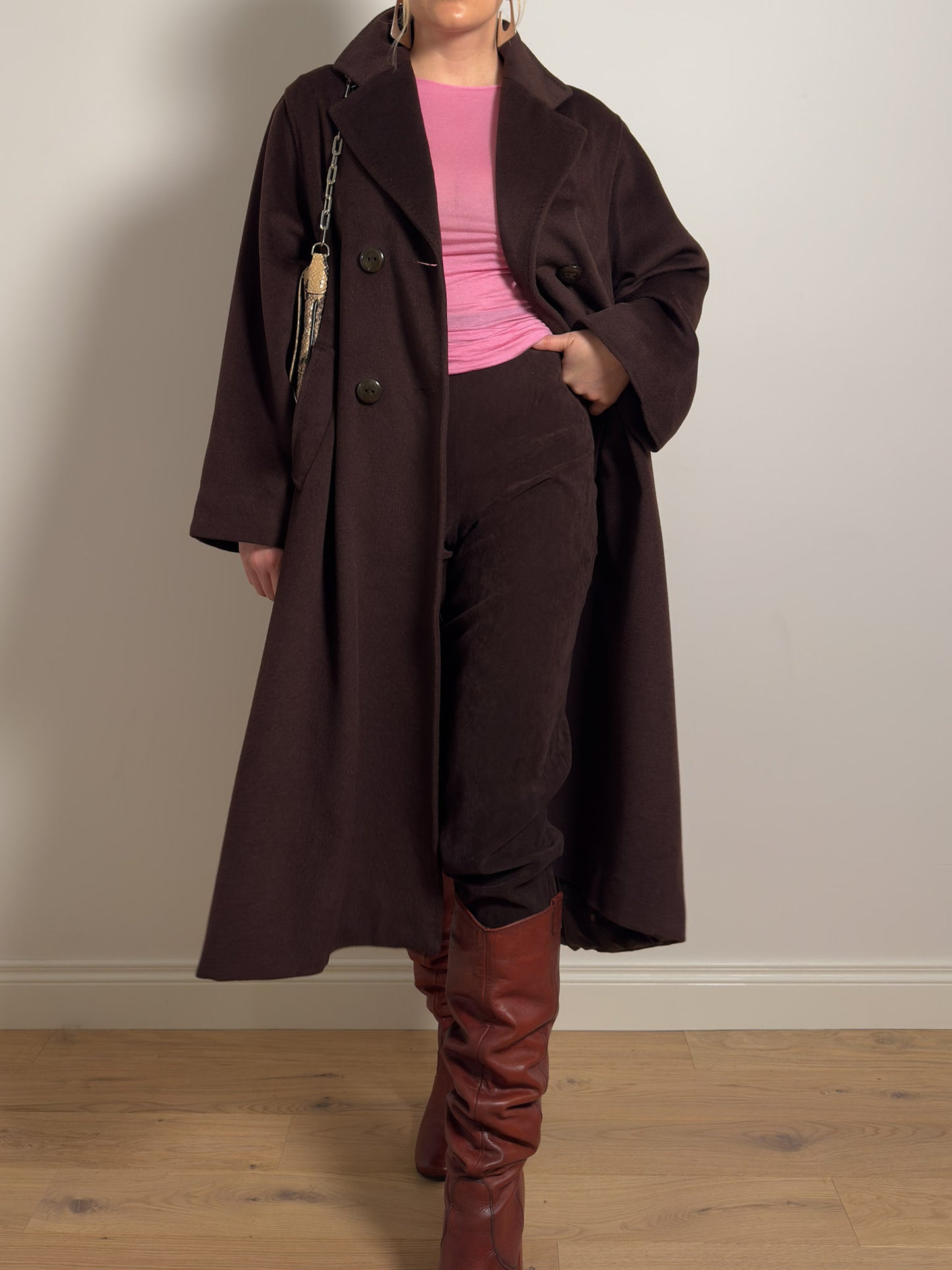 Pierre Cardin pure wool chocolate coat