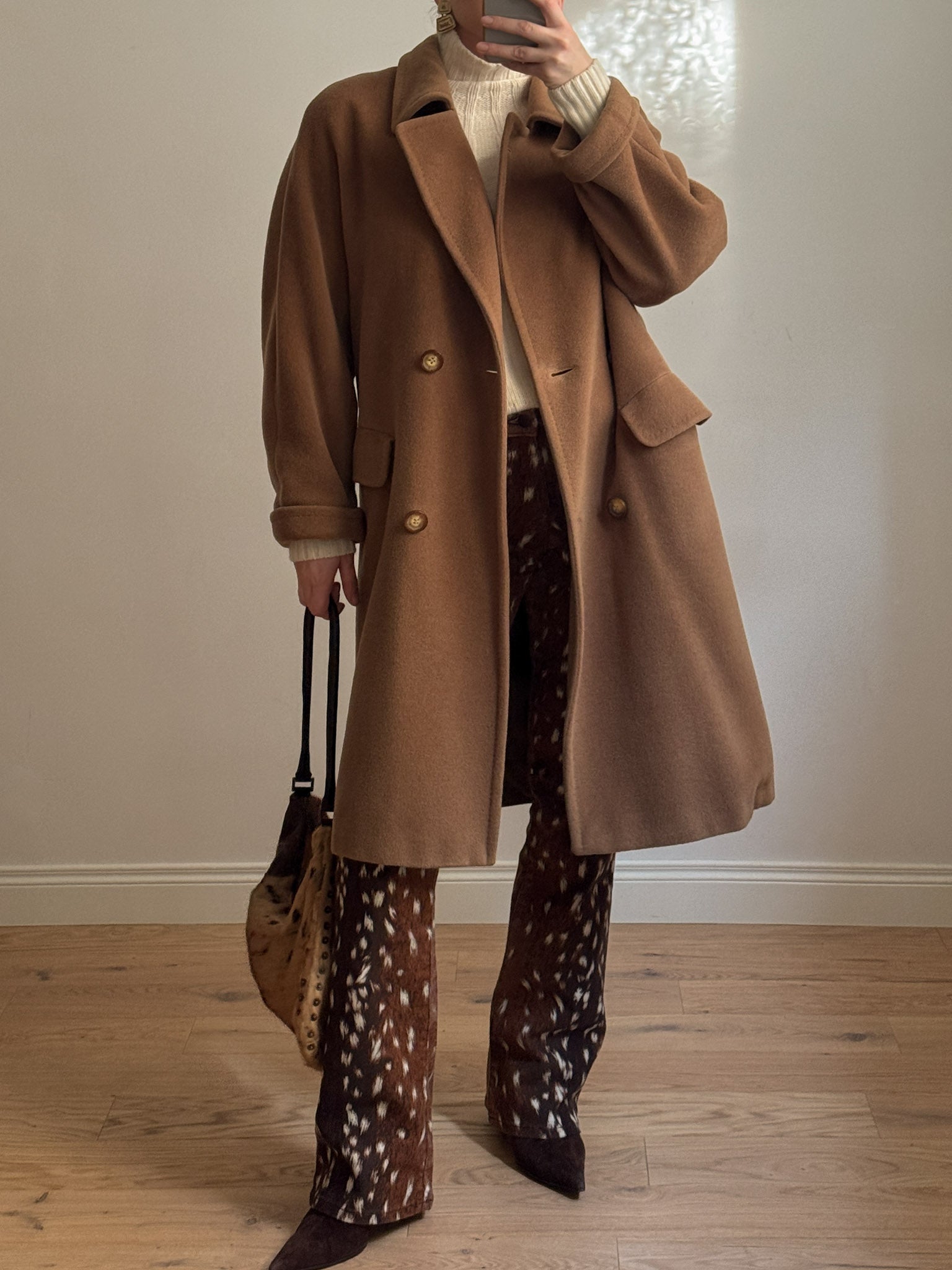 Wool and cashmere camel coat