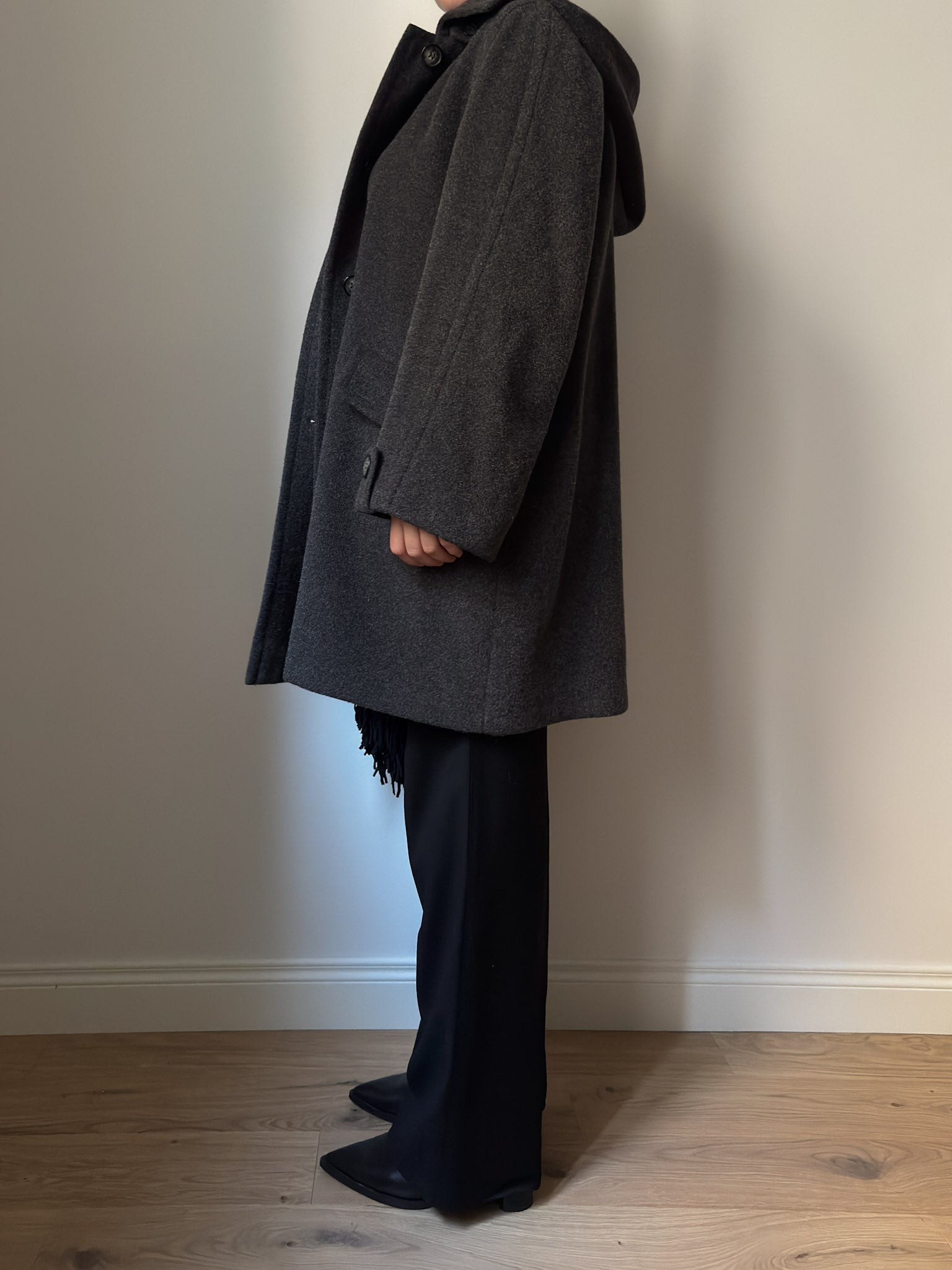 Wool and alpaca grey caban
