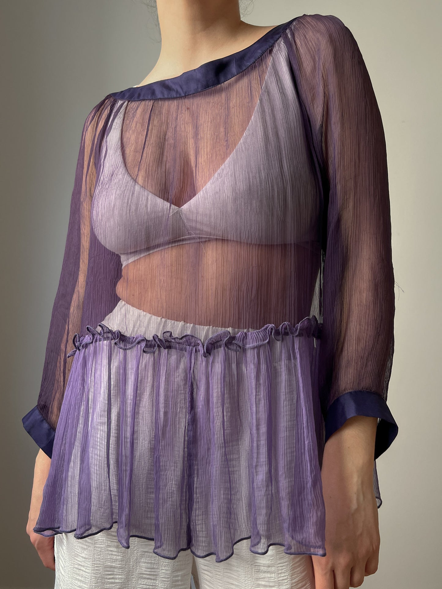 Seventy pure silk purple blouse