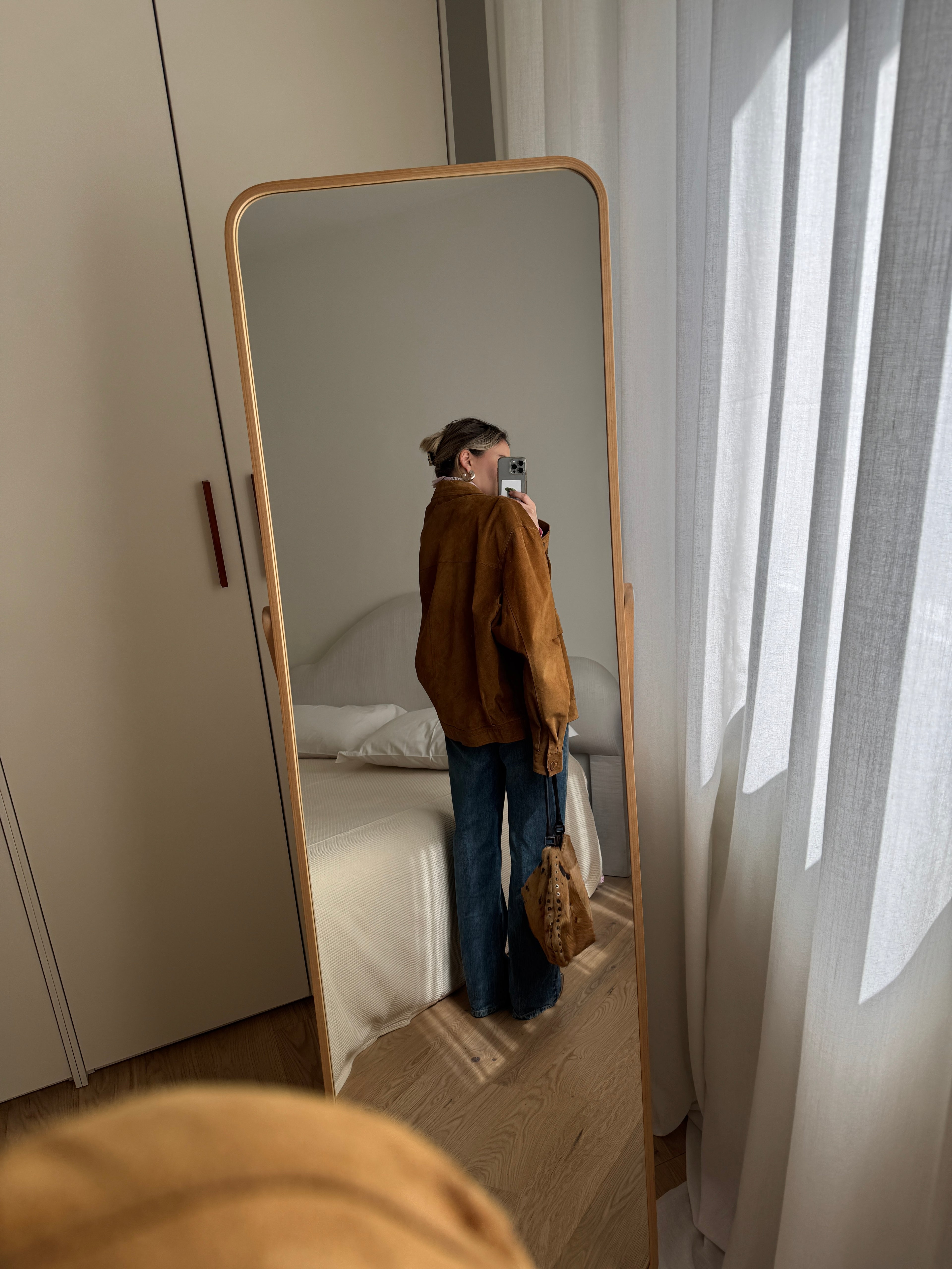 Real suede caramel jacket