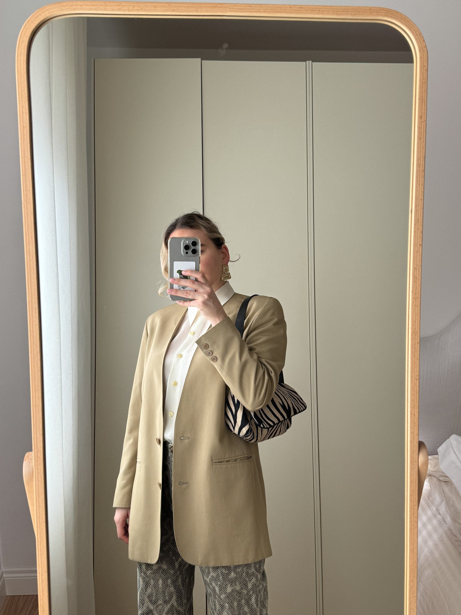 Viscose blend camel blazer