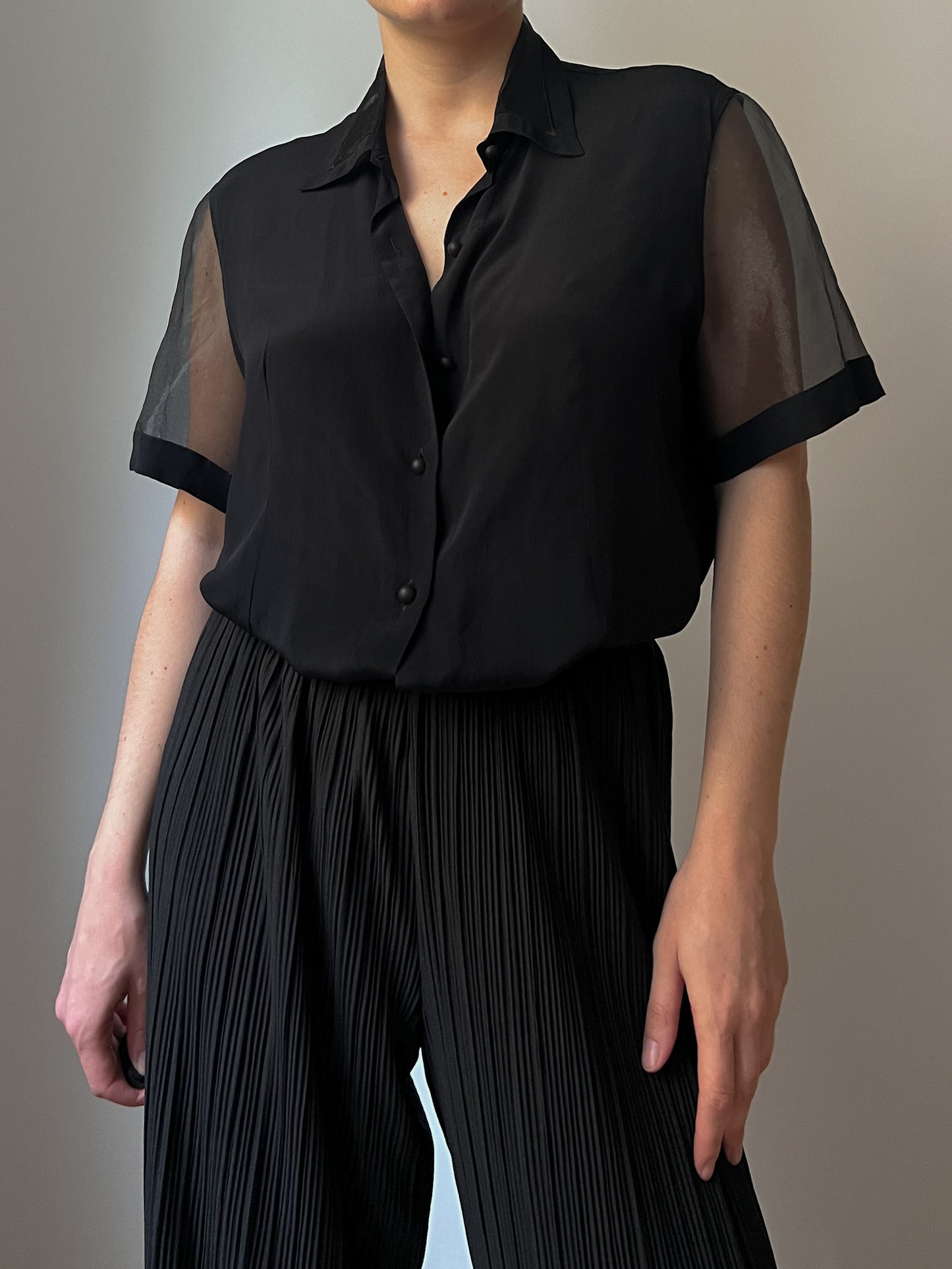 Silk blend black shirt