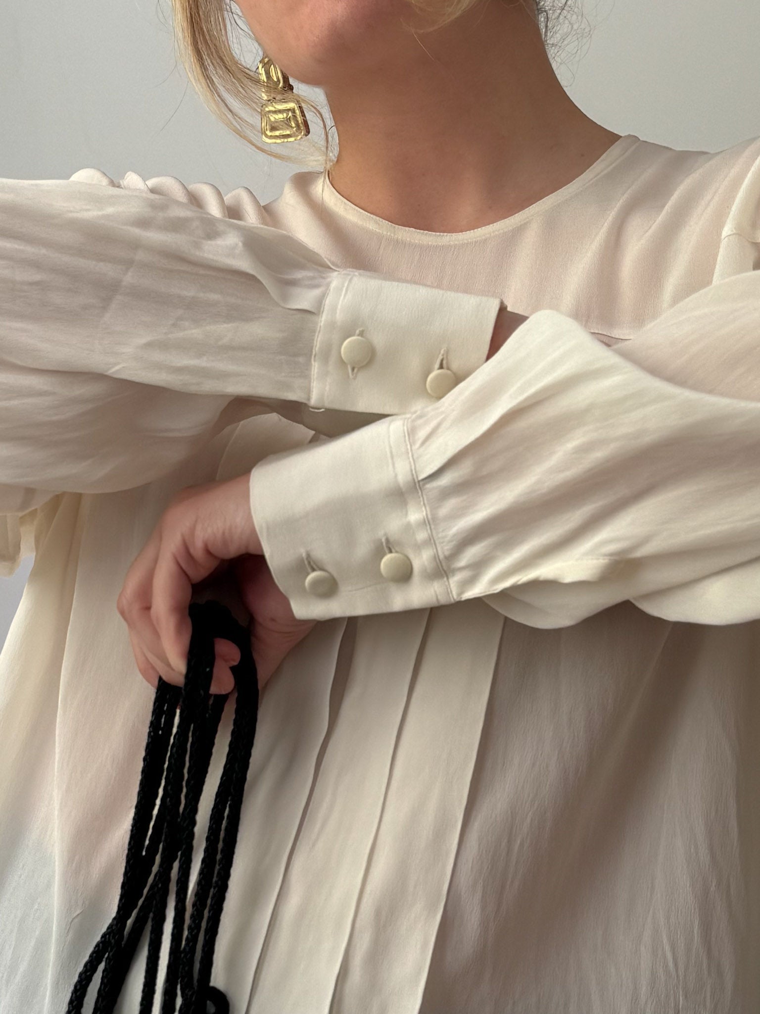 Silk blend ivory blouse