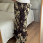 Rouches brown and sand long skirt