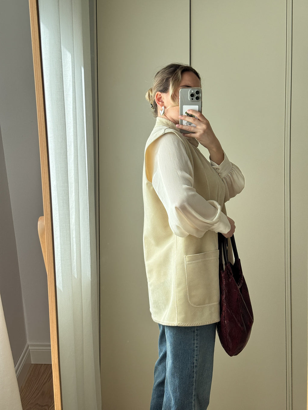 Chenille ivory gilet