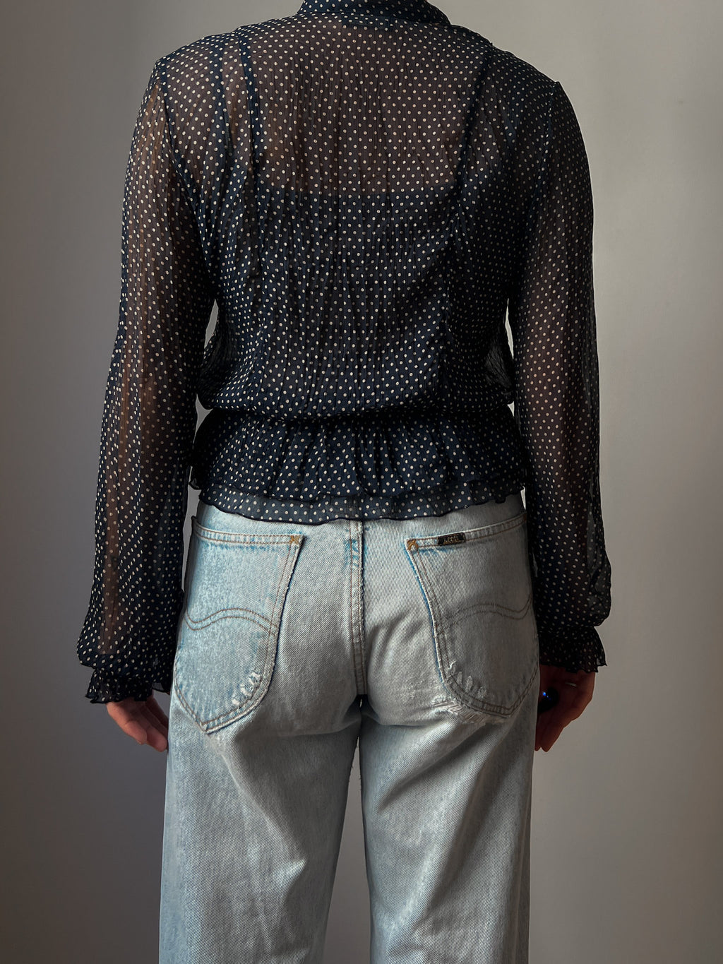 Pure viscose pois blouse