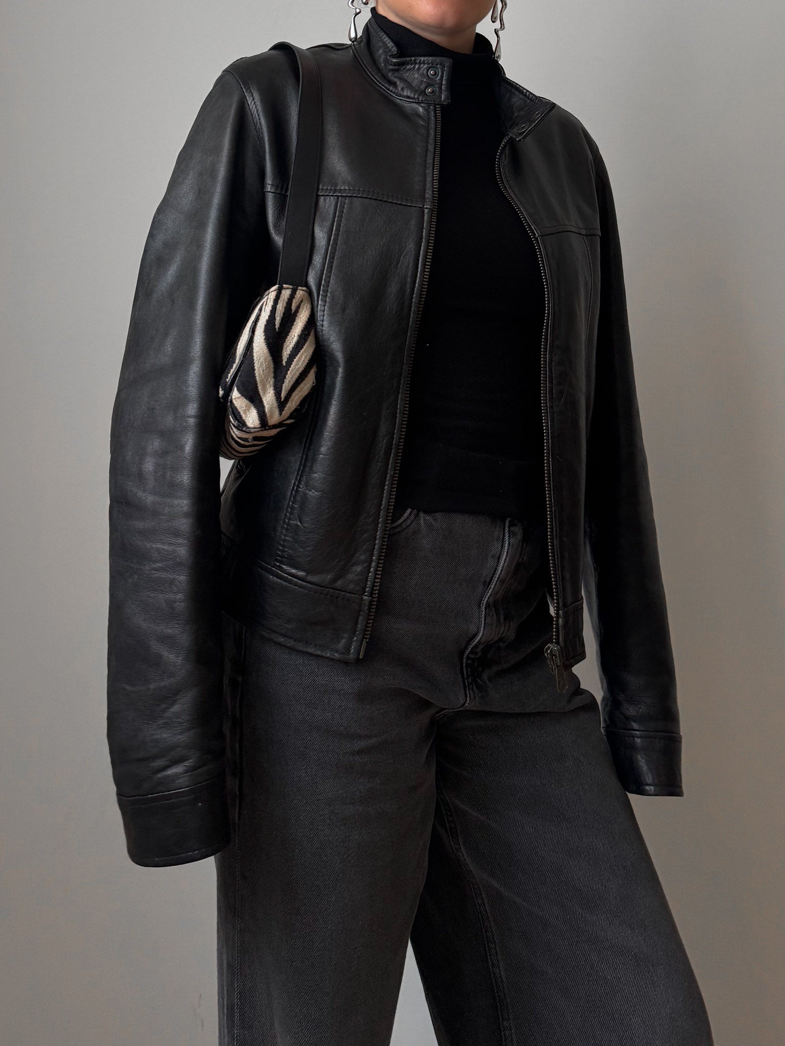 Real leather black jacket