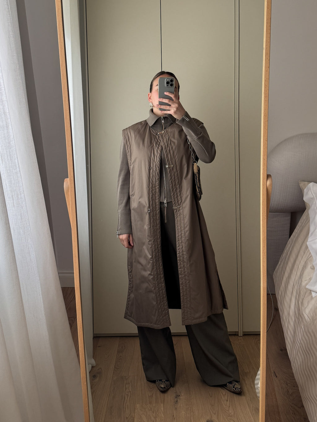 Quilted dove grey vest