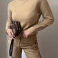 Pure cashmere beige turtleneck