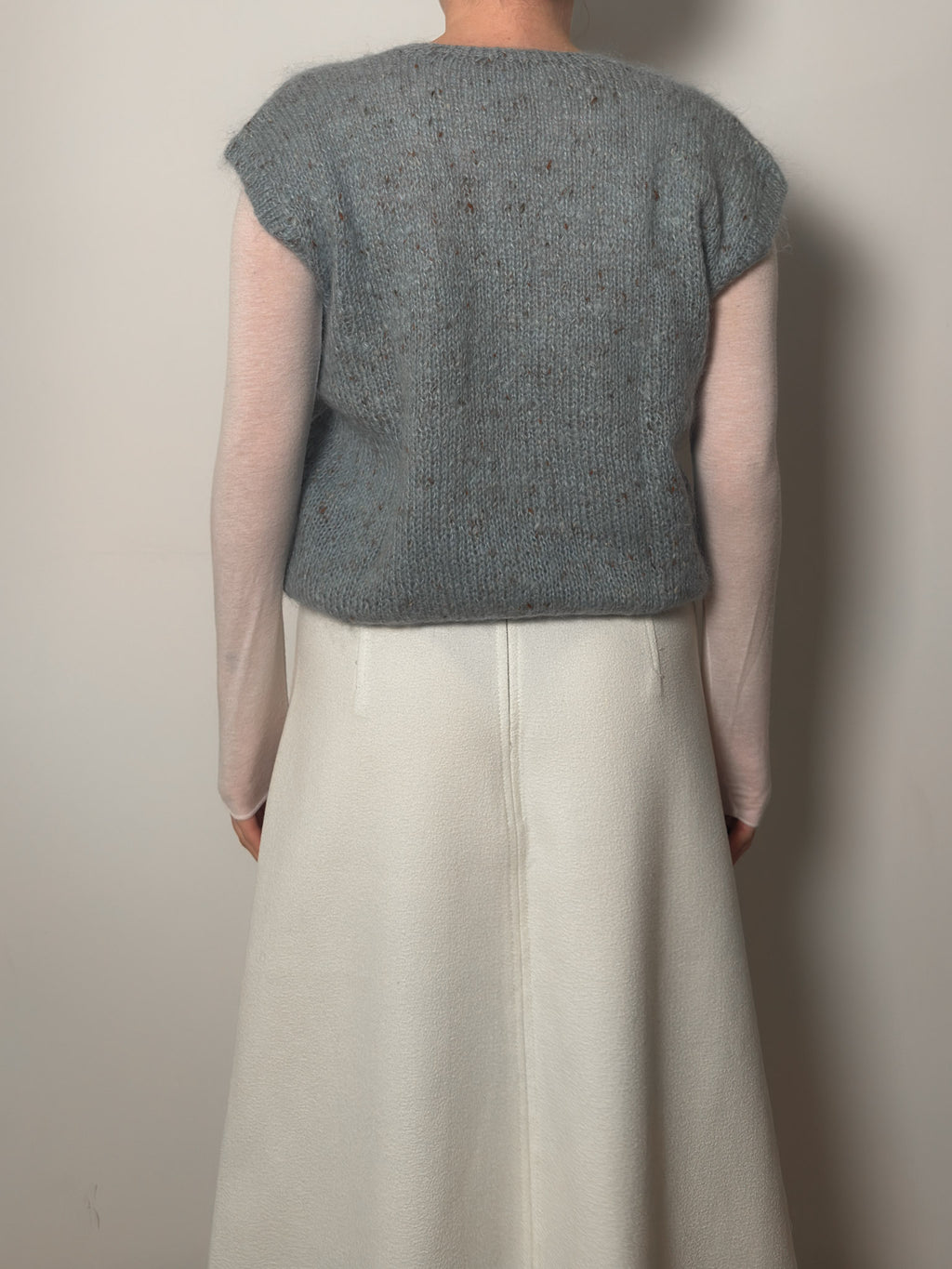 Pure wool handmade sky vest