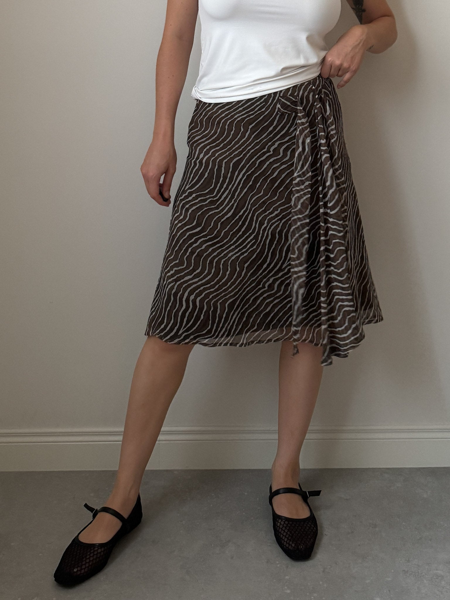 Pure silk animalier skirt