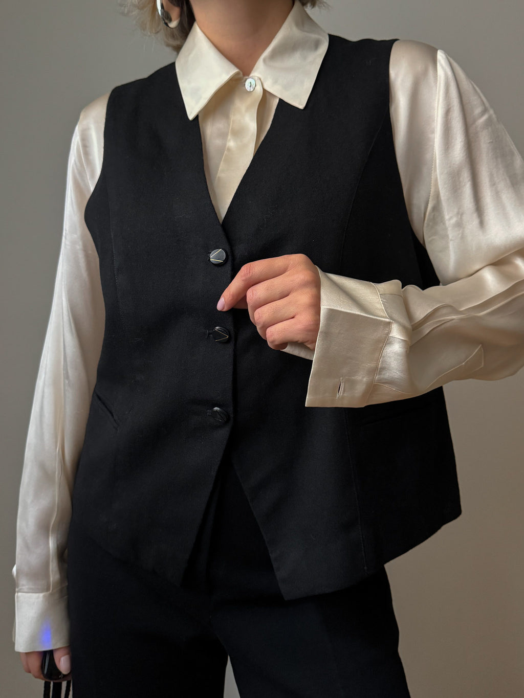 Pure wool black vest