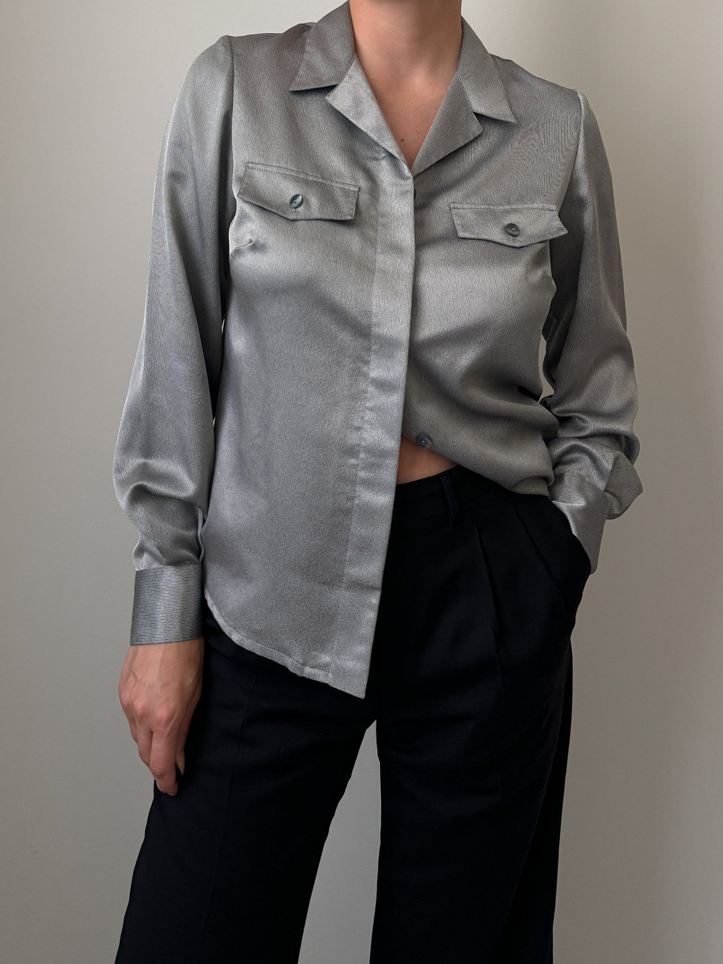 Metallic grey shirt