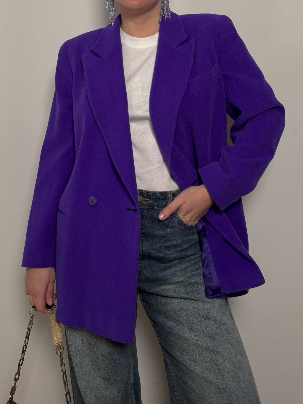 Piacenza pure wool purple blazer