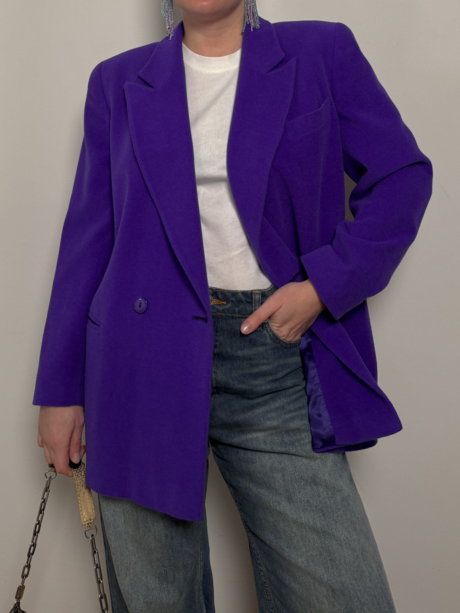 Piacenza pure wool purple blazer